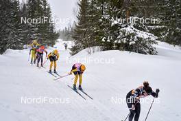 21.03.2021, Valadalen, Sweden (SWE): Lina Korsgren (SWE), Britta Johansson Norgren (SWE), Katerina Smutna (CZE), Ida Dahl (SWE), (l-r) - Visma Ski Classics, Valadalen (SWE). www.nordicfocus.com. © Visma Ski Classics /Magnus Oesth/NordicFocus. Every downloaded picture is fee-liable.