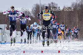 21.03.2021, Valadalen, Sweden (SWE): Morten Eide Pedersen (NOR), Johan Hoel (NOR), Oskar Kardin (SWE), Tord Asle Gjerdalen (NOR), Emil Persson (SWE), (l-r) - Visma Ski Classics, Valadalen (SWE). www.nordicfocus.com. © Visma Ski Classics /Magnus Oesth/NordicFocus. Every downloaded picture is fee-liable.