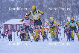 21.03.2021, Valadalen, Sweden (SWE): Ida Dahl (SWE), Lina Korsgren (SWE), Emilie Fleten (NOR), Jenny Larsson (SWE), (l-r) - Visma Ski Classics, Valadalen (SWE). www.nordicfocus.com. © Visma Ski Classics /Magnus Oesth/NordicFocus. Every downloaded picture is fee-liable.