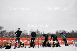 27.03.2021, Valadalen, Sweden (SWE): Event Feature: Athletes of Team Lager 157 prepare for the race - Visma Ski Classics Arefjaellsloppet, Valadalen (SWE). www.nordicfocus.com. © Visma Ski Classics/Magnus Oesth/NordicFocus. Every downloaded picture is fee-liable.