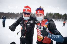 27.03.2021, Valadalen, Sweden (SWE): Event Feature: French athletes celebrate- Visma Ski Classics Arefjaellsloppet, Valadalen (SWE). www.nordicfocus.com. © Visma Ski Classics/Magnus Oesth/NordicFocus. Every downloaded picture is fee-liable.