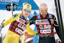27.03.2021, Valadalen, Sweden (SWE): Emilie Fleten (NOR), Tord Asle Gjerdalen (NOR), (l-r) - Visma Ski Classics Arefjaellsloppet, Valadalen (SWE). www.nordicfocus.com. © Visma Ski Classics/Magnus Oesth/NordicFocus. Every downloaded picture is fee-liable.
