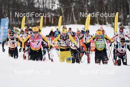 27.03.2021, Valadalen, Sweden (SWE): Jenny Larsson (SWE), Emilie Fleten (NOR), Ida Dahl (SWE), (l-r) - Visma Ski Classics Arefjaellsloppet, Valadalen (SWE). www.nordicfocus.com. © Visma Ski Classics/Magnus Oesth/NordicFocus. Every downloaded picture is fee-liable.