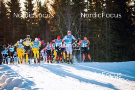 19.12.2021, Groenklitt, Sweden (SWE): Mikael Gunnulfsen (NOR), Emil Persson (SWE), Martin Johnsrud Sundby (NOR), Morten Eide Pedersen (NOR), Kasper Stadaas (NOR), (l-r) - Visma Ski Classics Orsa Groenklitt Individual Prologue - Groenklitt (SWE). www.nordicfocus.com. © Modica/NordicFocus. Every downloaded picture is fee-liable.