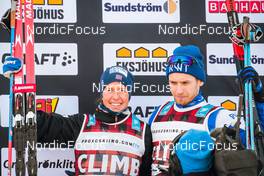 19.12.2021, Groenklitt, Sweden (SWE): Astrid Oeyre Slind (NOR), Ermil Vokuev (RUS), (l-r) - Visma Ski Classics Orsa Groenklitt Individual Prologue - Groenklitt (SWE). www.nordicfocus.com. © Modica/NordicFocus. Every downloaded picture is fee-liable.