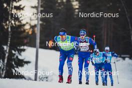 18.12.2021, Groenklitt, Sweden (SWE): Vylegzanin Maxim (RUS), Vokuev Ermil (RUS), Grebenko Aleksandr (RUS), Shemiakin Alexey (RUS), (l-r)  - Visma Ski Classics Orsa Groenklitt Individual Prologue - Groenklitt (SWE). www.nordicfocus.com. © Modica/NordicFocus. Every downloaded picture is fee-liable.