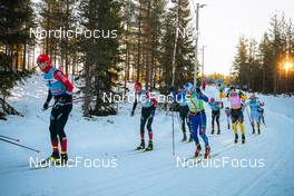19.12.2021, Groenklitt, Sweden (SWE): Andreas Nygaard (NOR), Anders Aukland (NOR), Maxim Vylegzanin (RUS), Max Novak (SWE), (l-r) - Visma Ski Classics Orsa Groenklitt Individual Prologue - Groenklitt (SWE). www.nordicfocus.com. © Modica/NordicFocus. Every downloaded picture is fee-liable.