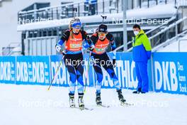 08.01.2022, Oberhof, Germany (GER): Regina Oja (EST), Kristo Siimer (EST), (l-r) -  IBU World Cup Biathlon, relay mixed, Oberhof (GER). www.nordicfocus.com. © Manzoni/NordicFocus. Every downloaded picture is fee-liable.