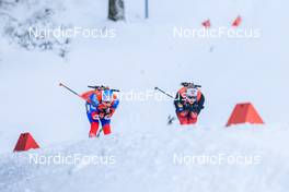 08.01.2022, Oberhof, Germany (GER): Alexander Povarnitsyn (RUS), Johannes Thingnes Boe (NOR), (l-r) -  IBU World Cup Biathlon, relay mixed, Oberhof (GER). www.nordicfocus.com. © Manzoni/NordicFocus. Every downloaded picture is fee-liable.