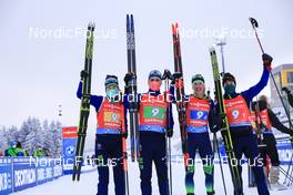 08.01.2022, Oberhof, Germany (GER): Dzinara Alimbekava (BLR), Anton Smolski (BLR), Hanna Sola (BLR), Mikita Labastau (BLR) -  IBU World Cup Biathlon, relay mixed, Oberhof (GER). www.nordicfocus.com. © Manzoni/NordicFocus. Every downloaded picture is fee-liable.