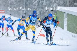 09.01.2022, Oberhof, Germany (GER): Erik Lesser (GER), Sebastian Samuelsson (SWE), Emilien Jacquelin (FRA), (l-r) -  IBU World Cup Biathlon, pursuit men, Oberhof (GER). www.nordicfocus.com. © Manzoni/NordicFocus. Every downloaded picture is fee-liable.