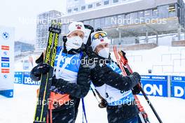 09.01.2022, Oberhof, Germany (GER): Tarjei Boe (NOR), Sturla Holm Laegreid (NOR), (l-r) -  IBU World Cup Biathlon, pursuit men, Oberhof (GER). www.nordicfocus.com. © Manzoni/NordicFocus. Every downloaded picture is fee-liable.