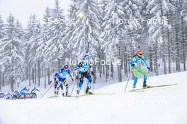 09.01.2022, Oberhof, Germany (GER): Jakov Fak (SLO), Rene Zahkna (EST), Bogdan Tsymbal (UKR), (l-r) -  IBU World Cup Biathlon, pursuit men, Oberhof (GER). www.nordicfocus.com. © Manzoni/NordicFocus. Every downloaded picture is fee-liable.
