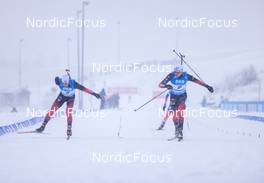 09.01.2022, Oberhof, Germany (GER): Sturla Holm Laegreid (NOR), Tarjei Boe (NOR), (l-r) -  IBU World Cup Biathlon, pursuit men, Oberhof (GER). www.nordicfocus.com. © Manzoni/NordicFocus. Every downloaded picture is fee-liable.