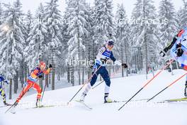 09.01.2022, Oberhof, Germany (GER): Susan Dunklee (USA), Jialin Tang (CHN), (l-r) -  IBU World Cup Biathlon, pursuit women, Oberhof (GER). www.nordicfocus.com. © Manzoni/NordicFocus. Every downloaded picture is fee-liable.