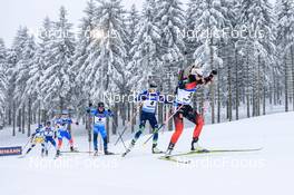 09.01.2022, Oberhof, Germany (GER): Ingrid Landmark Tandrevold (NOR), Dzinara Alimbekava (BLR), Anais Chevalier-Bouchet (FRA), (l-r) -  IBU World Cup Biathlon, pursuit women, Oberhof (GER). www.nordicfocus.com. © Manzoni/NordicFocus. Every downloaded picture is fee-liable.