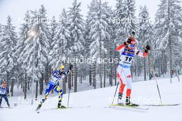 09.01.2022, Oberhof, Germany (GER): Kamila Zuk (POL), Yuliia Dzhima (UKR), (l-r) -  IBU World Cup Biathlon, pursuit women, Oberhof (GER). www.nordicfocus.com. © Manzoni/NordicFocus. Every downloaded picture is fee-liable.