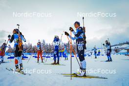 08.01.2022, Oberhof, Germany (GER): Sari Maeda (JPN), Alina Stremous (MDA), Ivona Fialkova (SVK), Susan Dunklee (USA), Kadri Lehtla (EST), (l-r) -  IBU World Cup Biathlon, single mixed relay, Oberhof (GER). www.nordicfocus.com. © Manzoni/NordicFocus. Every downloaded picture is fee-liable.