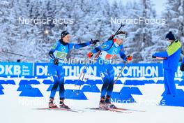 08.01.2022, Oberhof, Germany (GER): Anais Chevalier-Bouchet (FRA), Fabien Claude (FRA), (l-r) -  IBU World Cup Biathlon, single mixed relay, Oberhof (GER). www.nordicfocus.com. © Manzoni/NordicFocus. Every downloaded picture is fee-liable.