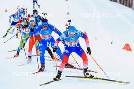 08.01.2022, Oberhof, Germany (GER): Anton Babikov (RUS), Tommaso Giacomel (ITA), (l-r) -  IBU World Cup Biathlon, single mixed relay, Oberhof (GER). www.nordicfocus.com. © Manzoni/NordicFocus. Every downloaded picture is fee-liable.