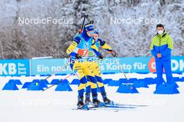 08.01.2022, Oberhof, Germany (GER): Jesper Nelin (SWE), Johanna Skottheim (SWE), (l-r) -  IBU World Cup Biathlon, single mixed relay, Oberhof (GER). www.nordicfocus.com. © Manzoni/NordicFocus. Every downloaded picture is fee-liable.