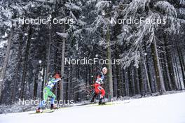 07.01.2022, Oberhof, Germany (GER): (l-r), Klemen Bauer (SLO), Felix Leitner (AUT) -  IBU World Cup Biathlon, sprint men, Oberhof (GER). www.nordicfocus.com. © Manzoni/NordicFocus. Every downloaded picture is fee-liable.