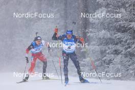 07.01.2022, Oberhof, Germany (GER): (l-r), Patrick Jakob (AUT), Erik Lesser (GER) -  IBU World Cup Biathlon, sprint men, Oberhof (GER). www.nordicfocus.com. © Manzoni/NordicFocus. Every downloaded picture is fee-liable.