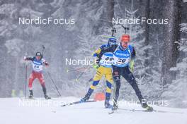 07.01.2022, Oberhof, Germany (GER): (l-r), Jesper Nelin (SWE), Johannes Kuehn (GER) -  IBU World Cup Biathlon, sprint men, Oberhof (GER). www.nordicfocus.com. © Manzoni/NordicFocus. Every downloaded picture is fee-liable.