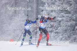 07.01.2022, Oberhof, Germany (GER): (l-r), Anton Smolski (BLR), Sivert Guttorm Bakken (NOR) -  IBU World Cup Biathlon, sprint men, Oberhof (GER). www.nordicfocus.com. © Manzoni/NordicFocus. Every downloaded picture is fee-liable.