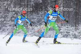 07.01.2022, Oberhof, Germany (GER): (l-r), Jakov Fak (SLO), Rok Trsan (SLO) -  IBU World Cup Biathlon, sprint men, Oberhof (GER). www.nordicfocus.com. © Manzoni/NordicFocus. Every downloaded picture is fee-liable.
