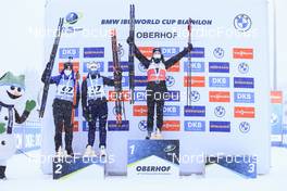07.01.2022, Oberhof, Germany (GER): (l-r), Julia Simon (FRA), Hanna Sola (BLR), Marte Olsbu Roeiseland (NOR) -  IBU World Cup Biathlon, sprint women, Oberhof (GER). www.nordicfocus.com. © Manzoni/NordicFocus. Every downloaded picture is fee-liable.