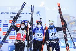 07.01.2022, Oberhof, Germany (GER): (l-r), Marte Olsbu Roeiseland (NOR), Julia Simon (FRA), Hanna Sola (BLR) -  IBU World Cup Biathlon, sprint women, Oberhof (GER). www.nordicfocus.com. © Manzoni/NordicFocus. Every downloaded picture is fee-liable.