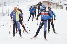 05.01.2022, Oberhof, Germany (GER): Roman Rees (GER), Lukas Fratzscher (GER), Quentin Fillon Maillet (FRA), (l-r) -  IBU World Cup Biathlon, training, Oberhof (GER). www.nordicfocus.com. © Manzoni/NordicFocus. Every downloaded picture is fee-liable.