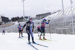 05.01.2022, Oberhof, Germany (GER): Julia Simon (FRA), Vanessa Voigt (GER), Elena Kruchinkina (BLR), (l-r) -  IBU World Cup Biathlon, training, Oberhof (GER). www.nordicfocus.com. © Manzoni/NordicFocus. Every downloaded picture is fee-liable.