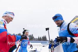 05.01.2022, Oberhof, Germany (GER): Anton Babikov (RUS), Eduard Latypov (RUS), Alexander Loginov (RUS), (l-r) - IBU World Cup Biathlon, training, Oberhof (GER). www.nordicfocus.com. © Manzoni/NordicFocus. Every downloaded picture is fee-liable.