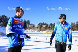 06.01.2022, Oberhof, Germany (GER): Eric Perrot (FRA), Antonin Guigonnat (FRA) - IBU World Cup Biathlon, training, Oberhof (GER). www.nordicfocus.com. © Manzoni/NordicFocus. Every downloaded picture is fee-liable.