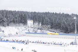 05.01.2022, Oberhof, Germany (GER): Event Feature: Overview over the shooting range with undefined athletes competing - IBU World Cup Biathlon, training, Oberhof (GER). www.nordicfocus.com. © Manzoni/NordicFocus. Every downloaded picture is fee-liable.