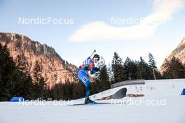 16.01.2022, Ruhpolding, Germany (GER): Antonin Guigonnat (FRA) - IBU World Cup Biathlon, pursuit men, Ruhpolding (GER). www.nordicfocus.com. © Manzoni/NordicFocus. Every downloaded picture is fee-liable.