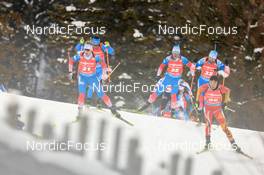 16.01.2022, Ruhpolding, Germany (GER): Fangming Cheng (CHN), Alexander Povarnitsyn (RUS), Said Karimulla Khalili (RUS), (l-r) - IBU World Cup Biathlon, pursuit men, Ruhpolding (GER). www.nordicfocus.com. © Manzoni/NordicFocus. Every downloaded picture is fee-liable.