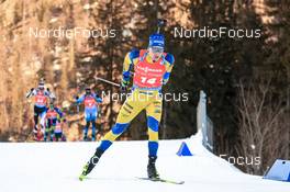 16.01.2022, Ruhpolding, Germany (GER): Martin Ponsiluoma (SWE) - IBU World Cup Biathlon, pursuit men, Ruhpolding (GER). www.nordicfocus.com. © Manzoni/NordicFocus. Every downloaded picture is fee-liable.