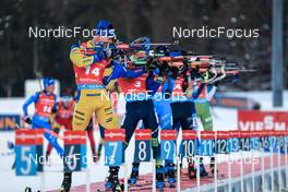 16.01.2022, Ruhpolding, Germany (GER): Martin Ponsiluoma (SWE), Anton Smolski (BLR), (l-r) - IBU World Cup Biathlon, pursuit men, Ruhpolding (GER). www.nordicfocus.com. © Manzoni/NordicFocus. Every downloaded picture is fee-liable.