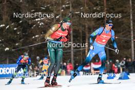 16.01.2022, Ruhpolding, Germany (GER): Eric Perrot (FRA), Vytautas Strolia (LTU), (l-r) - IBU World Cup Biathlon, pursuit men, Ruhpolding (GER). www.nordicfocus.com. © Manzoni/NordicFocus. Every downloaded picture is fee-liable.