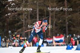 16.01.2022, Ruhpolding, Germany (GER): Sean Doherty (USA) - IBU World Cup Biathlon, pursuit men, Ruhpolding (GER). www.nordicfocus.com. © Manzoni/NordicFocus. Every downloaded picture is fee-liable.