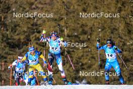 16.01.2022, Ruhpolding, Germany (GER): Anna Magnusson (SWE), Marketa Davidova (CZE), Anais Chevalier-Bouchet (FRA), (l-r) - IBU World Cup Biathlon, pursuit women, Ruhpolding (GER). www.nordicfocus.com. © Manzoni/NordicFocus. Every downloaded picture is fee-liable.
