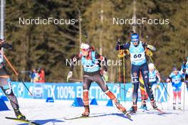 16.01.2022, Ruhpolding, Germany (GER): Emma Lunder (CAN), Vanessa Hinz (GER), (l-r) - IBU World Cup Biathlon, pursuit women, Ruhpolding (GER). www.nordicfocus.com. © Manzoni/NordicFocus. Every downloaded picture is fee-liable.