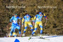 16.01.2022, Ruhpolding, Germany (GER): Hanna Oeberg (SWE), Linn Persson (SWE), Anais Bescond (FRA), (l-r) - IBU World Cup Biathlon, pursuit women, Ruhpolding (GER). www.nordicfocus.com. © Manzoni/NordicFocus. Every downloaded picture is fee-liable.