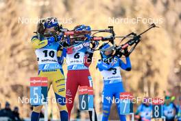 16.01.2022, Ruhpolding, Germany (GER): Mona Brorsson (SWE), Lisa Theresa Hauser (AUT), Dorothea Wierer (ITA), (l-r) - IBU World Cup Biathlon, pursuit women, Ruhpolding (GER). www.nordicfocus.com. © Manzoni/NordicFocus. Every downloaded picture is fee-liable.