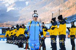15.01.2022, Ruhpolding, Germany (GER): Fabien Claude (FRA) - IBU World Cup Biathlon, relay men, Ruhpolding (GER). www.nordicfocus.com. © Manzoni/NordicFocus. Every downloaded picture is fee-liable.