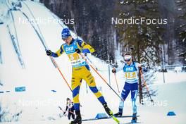 15.01.2022, Ruhpolding, Germany (GER): Martin Ponsiluoma (SWE), Heikki Laitinen (FIN), (l-r) - IBU World Cup Biathlon, relay men, Ruhpolding (GER). www.nordicfocus.com. © Manzoni/NordicFocus. Every downloaded picture is fee-liable.