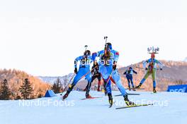 15.01.2022, Ruhpolding, Germany (GER): Fabien Claude (FRA), Tomas Hasilla (SVK), (l-r) - IBU World Cup Biathlon, relay men, Ruhpolding (GER). www.nordicfocus.com. © Manzoni/NordicFocus. Every downloaded picture is fee-liable.